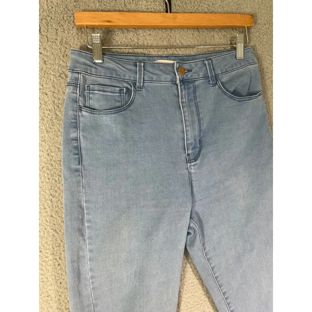 Forever 21 Womens Light Wash High Waisted Skinny Jeans Size 28 Blue Stretch